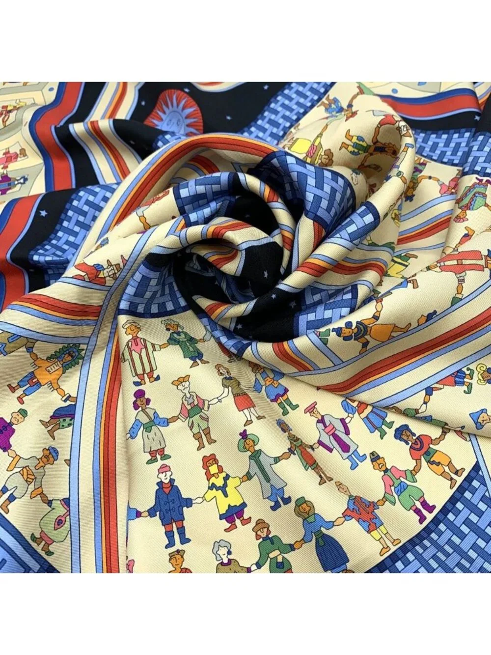 Hermes Carre 90 Donner la Scarf Silk Black
